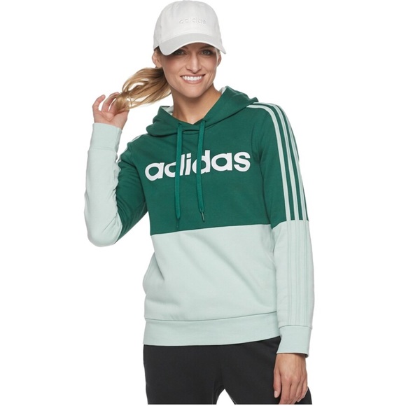 women's adidas colorblock hooded sweatshirt